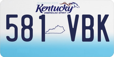 KY license plate 581VBK
