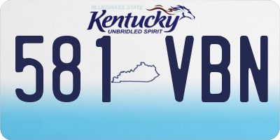 KY license plate 581VBN