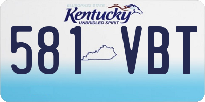 KY license plate 581VBT