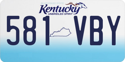 KY license plate 581VBY