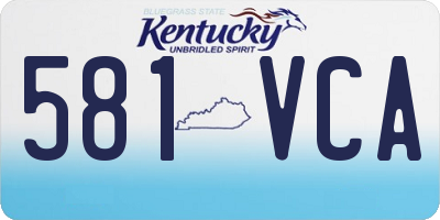 KY license plate 581VCA