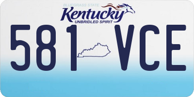 KY license plate 581VCE