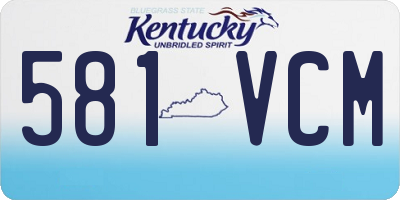 KY license plate 581VCM
