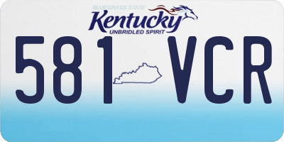 KY license plate 581VCR