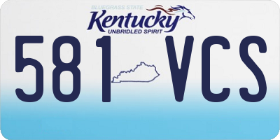 KY license plate 581VCS