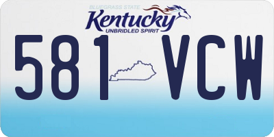 KY license plate 581VCW