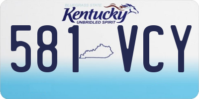 KY license plate 581VCY