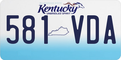 KY license plate 581VDA