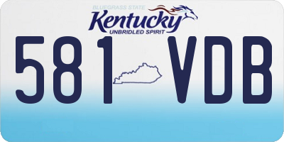 KY license plate 581VDB