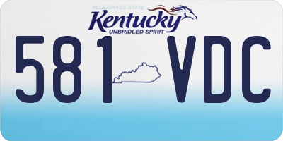 KY license plate 581VDC