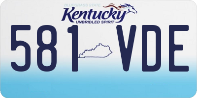 KY license plate 581VDE