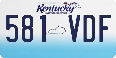 KY license plate 581VDF