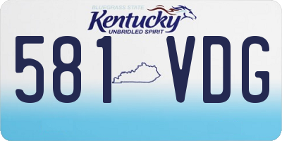KY license plate 581VDG