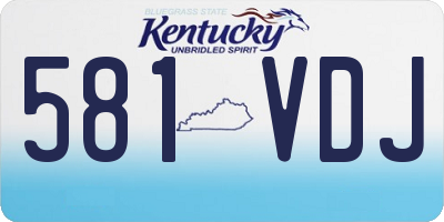 KY license plate 581VDJ