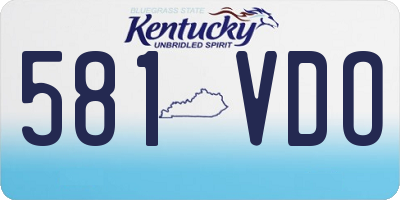 KY license plate 581VDO
