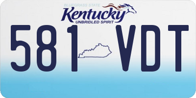 KY license plate 581VDT
