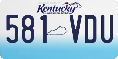 KY license plate 581VDU