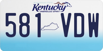 KY license plate 581VDW
