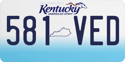 KY license plate 581VED