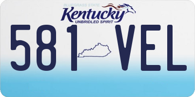 KY license plate 581VEL