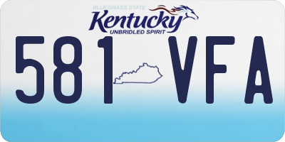 KY license plate 581VFA