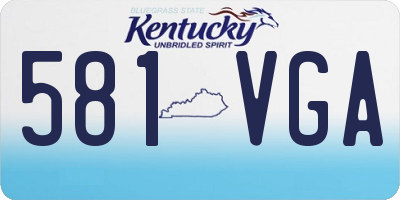KY license plate 581VGA