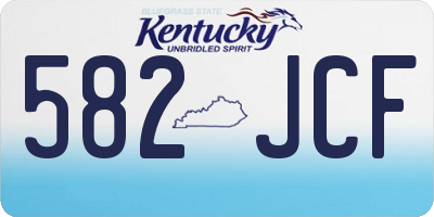 KY license plate 582JCF