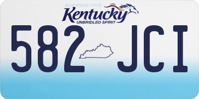 KY license plate 582JCI