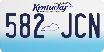 KY license plate 582JCN