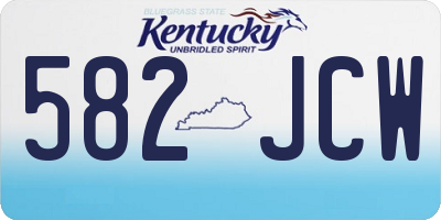 KY license plate 582JCW