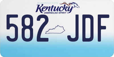 KY license plate 582JDF
