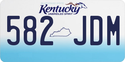 KY license plate 582JDM