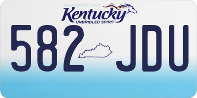 KY license plate 582JDU