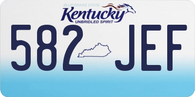KY license plate 582JEF