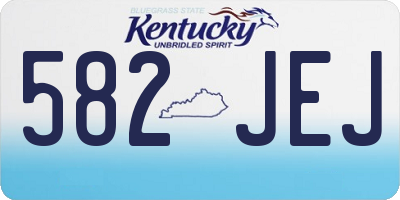 KY license plate 582JEJ