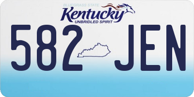KY license plate 582JEN