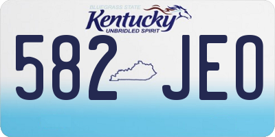 KY license plate 582JEO