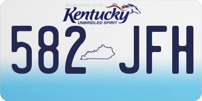 KY license plate 582JFH