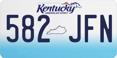 KY license plate 582JFN