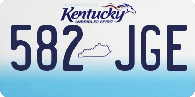 KY license plate 582JGE