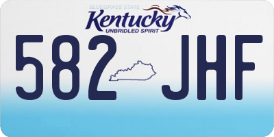 KY license plate 582JHF