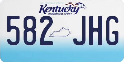 KY license plate 582JHG