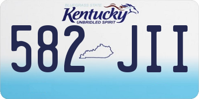 KY license plate 582JII