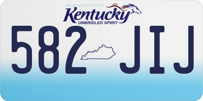 KY license plate 582JIJ