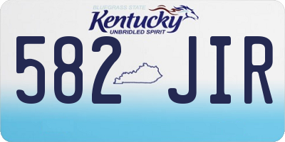 KY license plate 582JIR