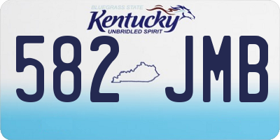 KY license plate 582JMB