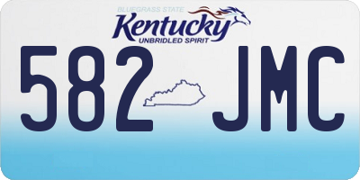 KY license plate 582JMC