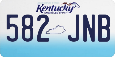 KY license plate 582JNB