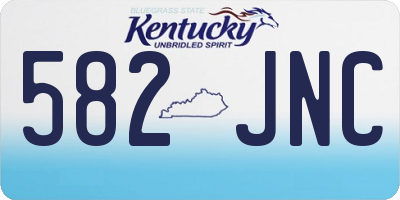 KY license plate 582JNC