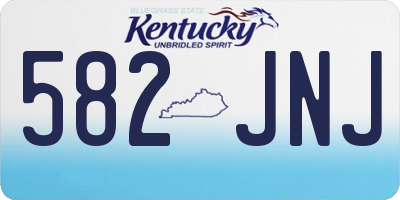 KY license plate 582JNJ